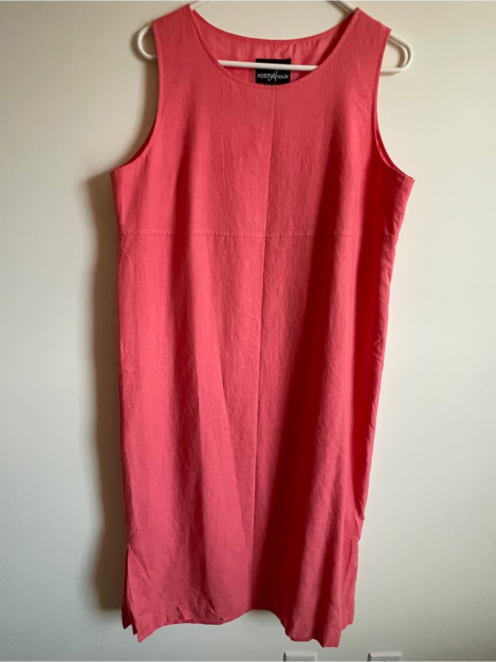 Positive Attitude Coral Sleeveless Midi Dress
